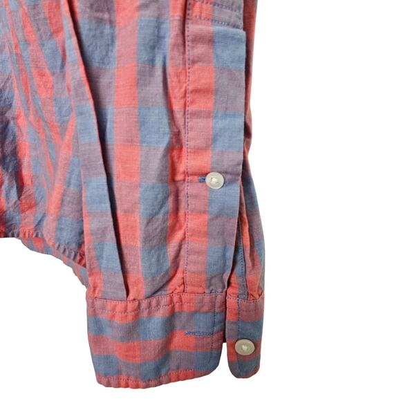 Bonobos Shirt Red Blue Checker Dress Shirt Button Down Long Sleeve Men M - Picture 4 of 8